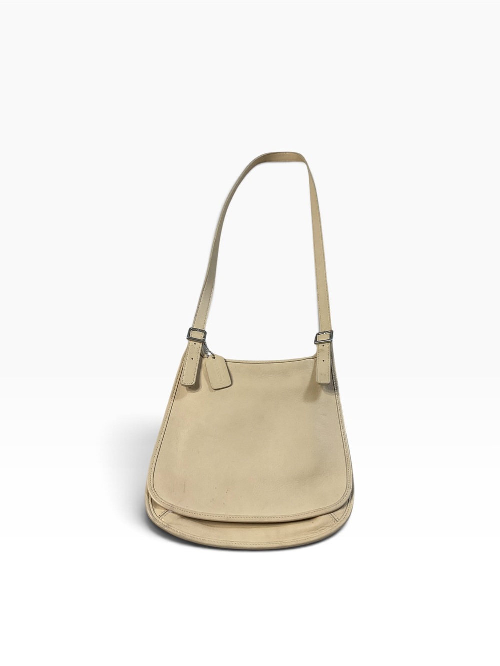 Vintage Coach Hadley Zip 9935 Ivory Leather Crossbody Shoulder Bag USA1990